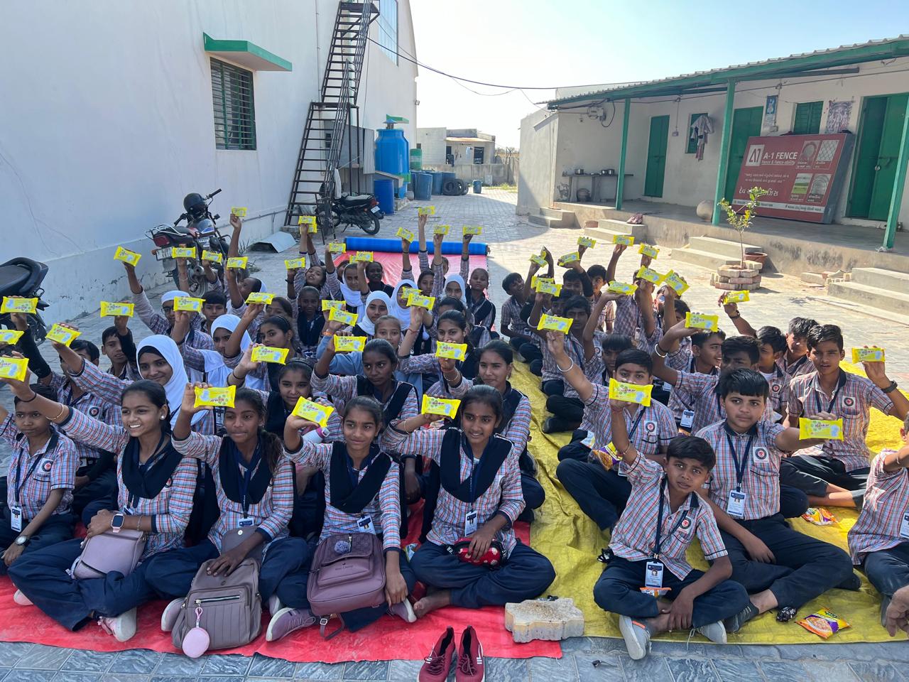 Hankar factory school visit — students touring the Palanpur plant