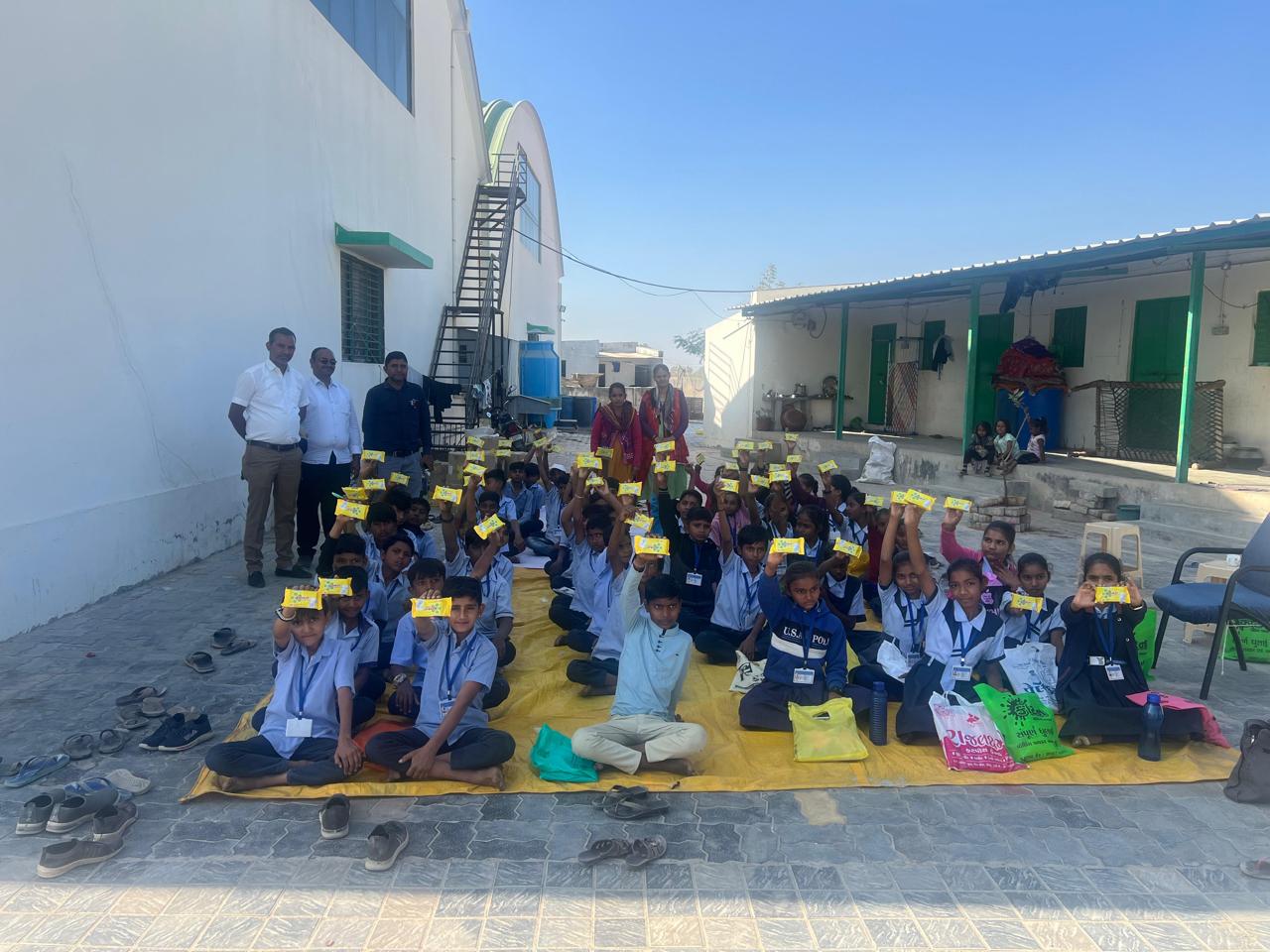 Hankar factory school visit — students touring the Palanpur plant