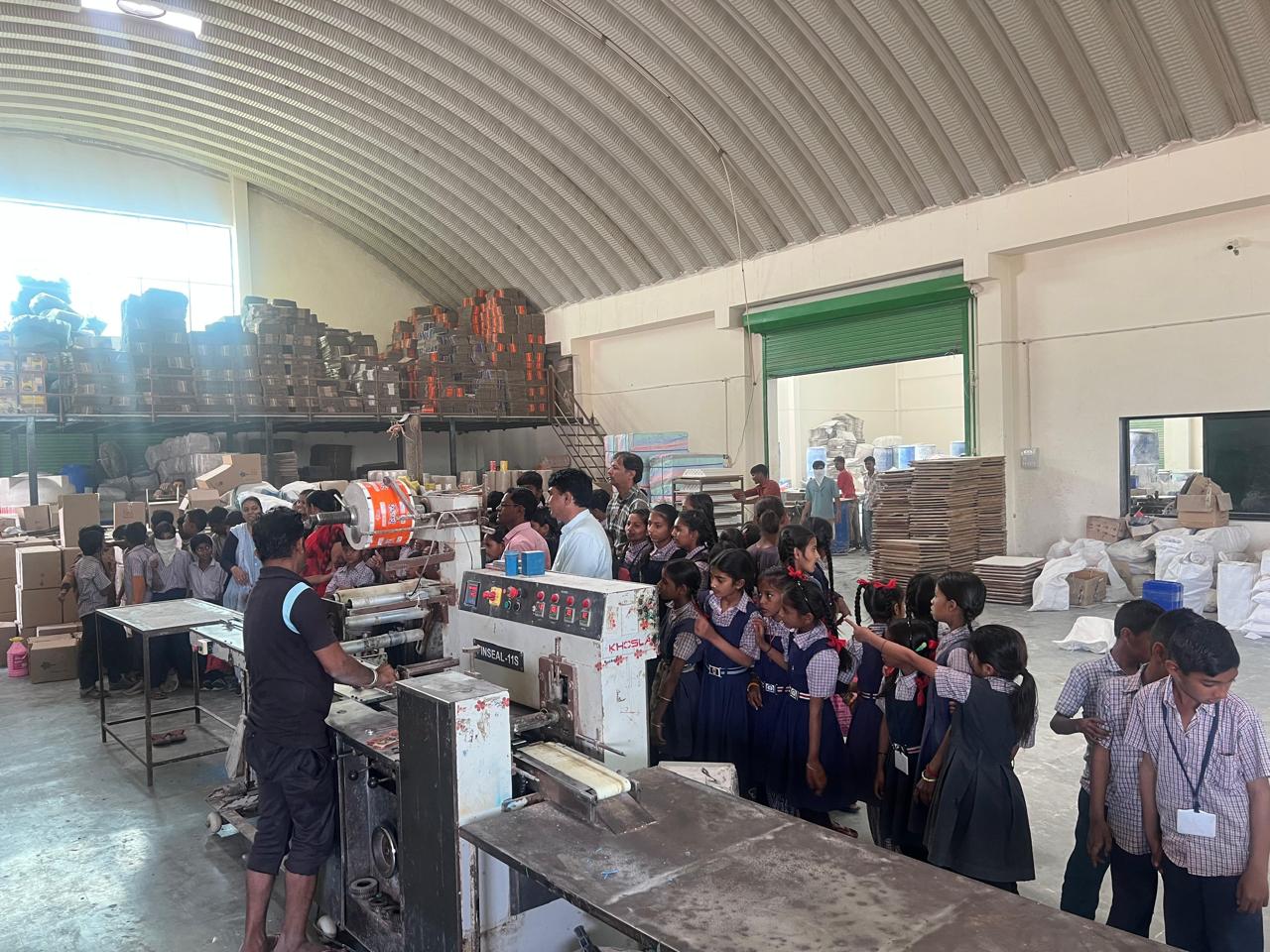 Hankar factory school visit — students touring the Palanpur plant