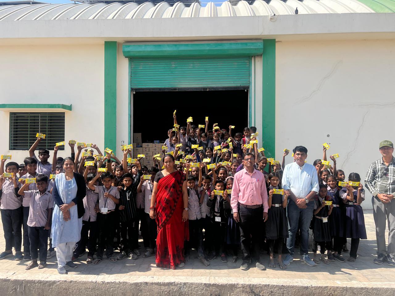 Hankar factory school visit — students touring the Palanpur plant