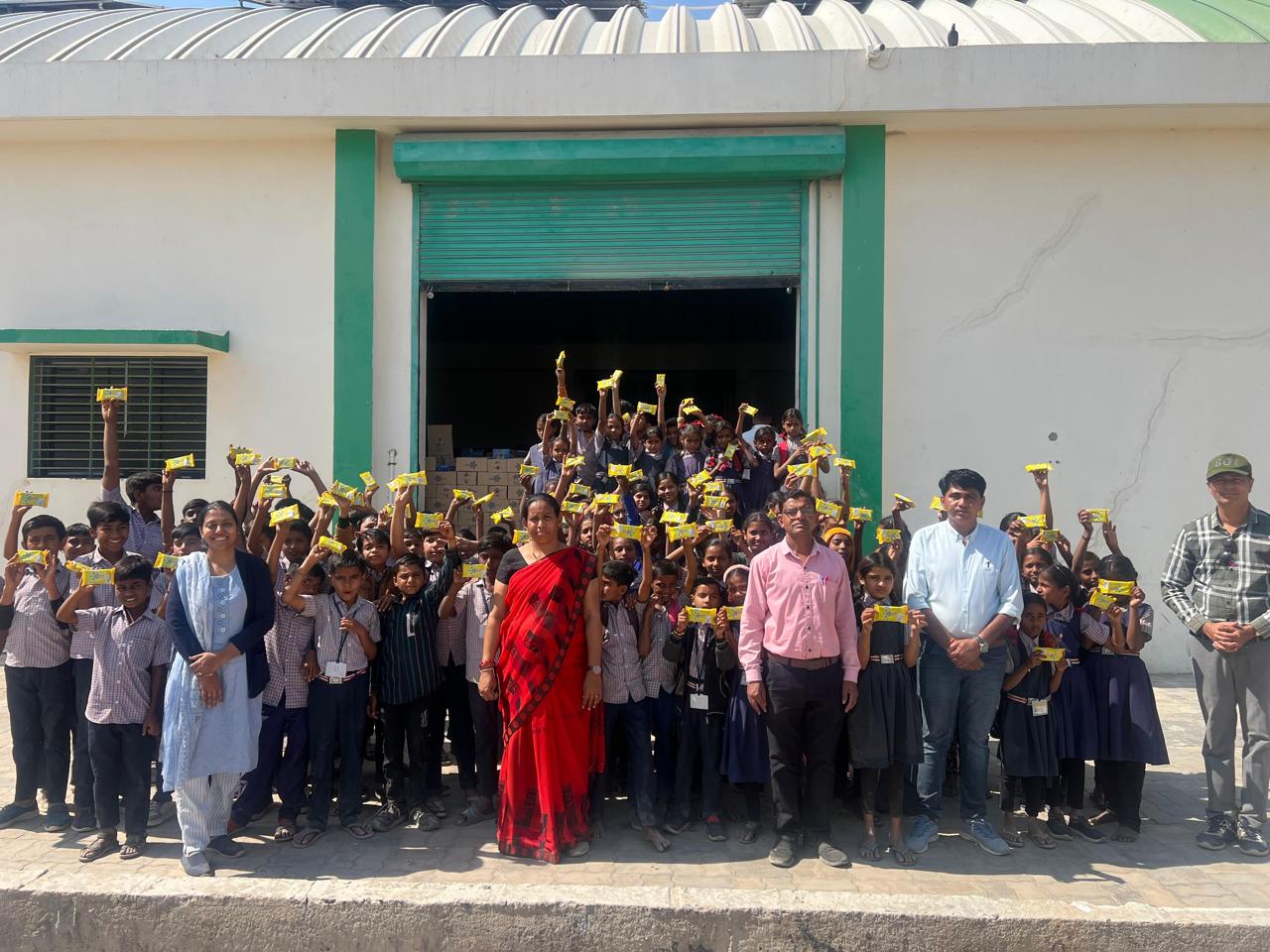Hankar factory school visit — students touring the Palanpur plant