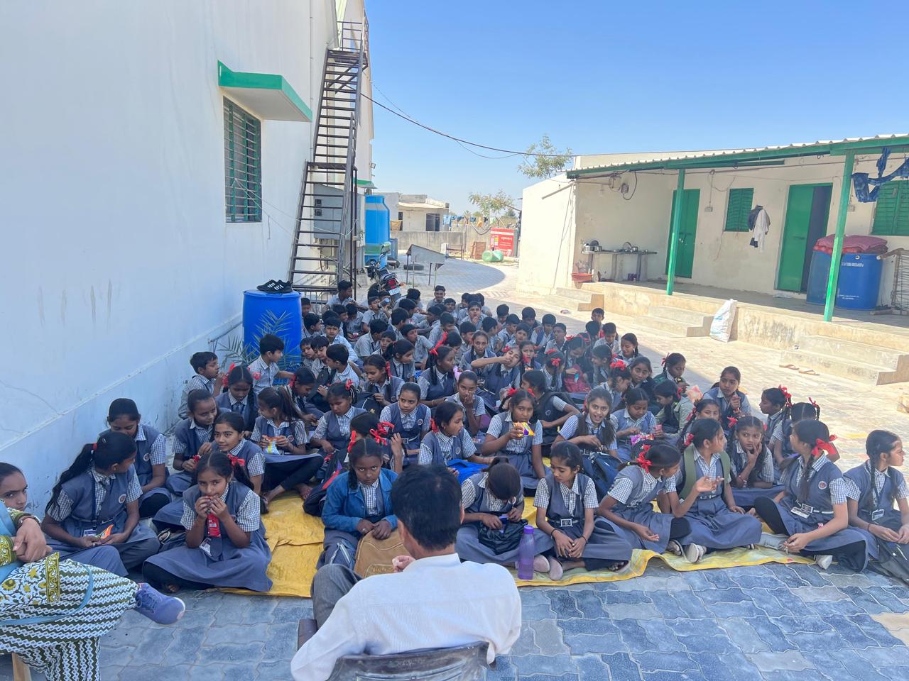 Hankar factory school visit — students touring the Palanpur plant