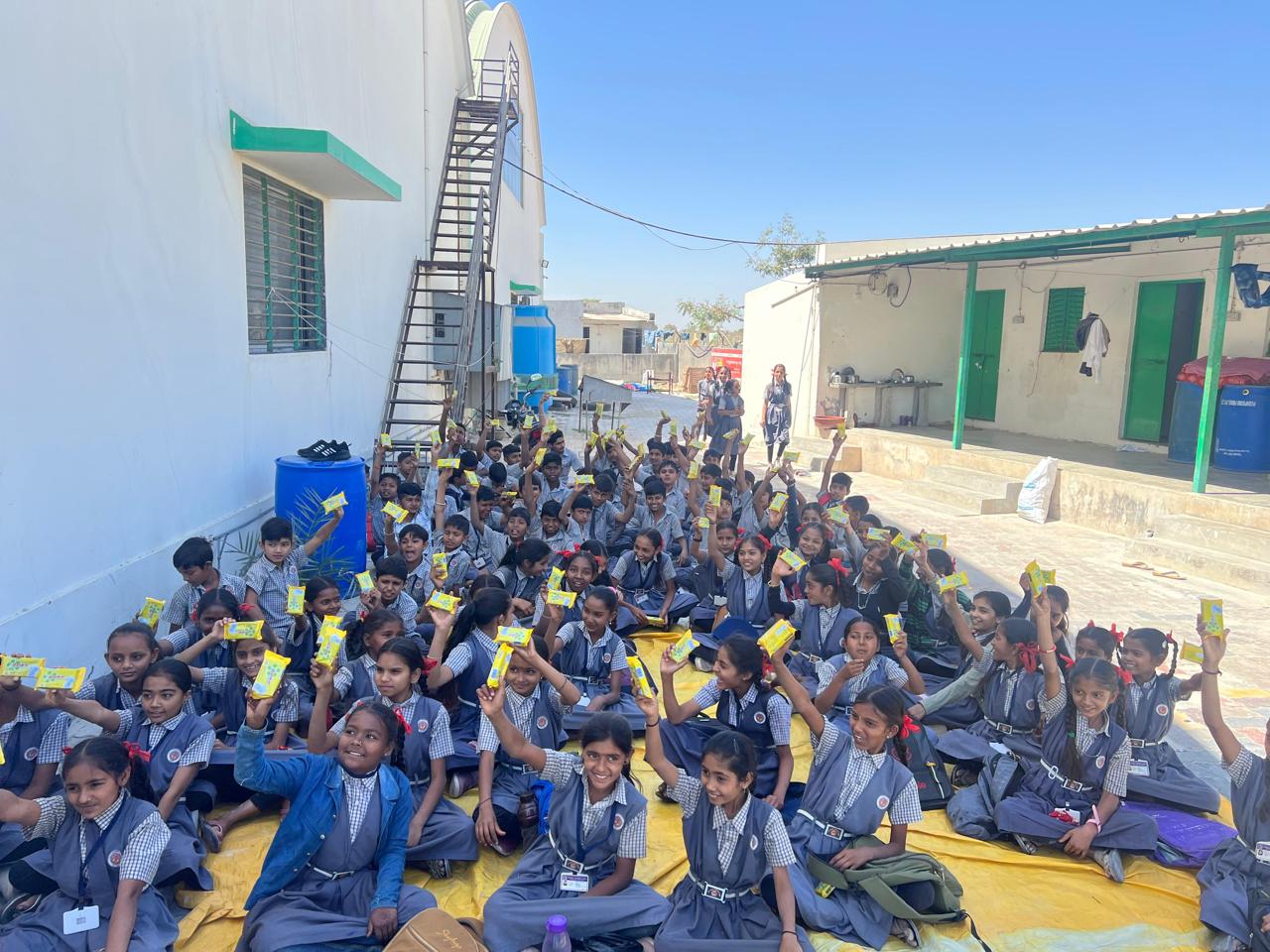 Hankar factory school visit — students touring the Palanpur plant